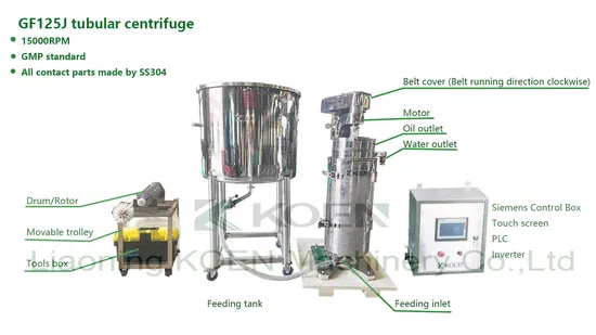GF125 High Speed Coconut Oil Processing Tubular Separator Centrifuge